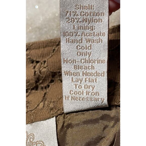 Vintage Brown Lace Lined A-line Skirt Felicia & Company Women’s Size 10 - Picture 4 of 7